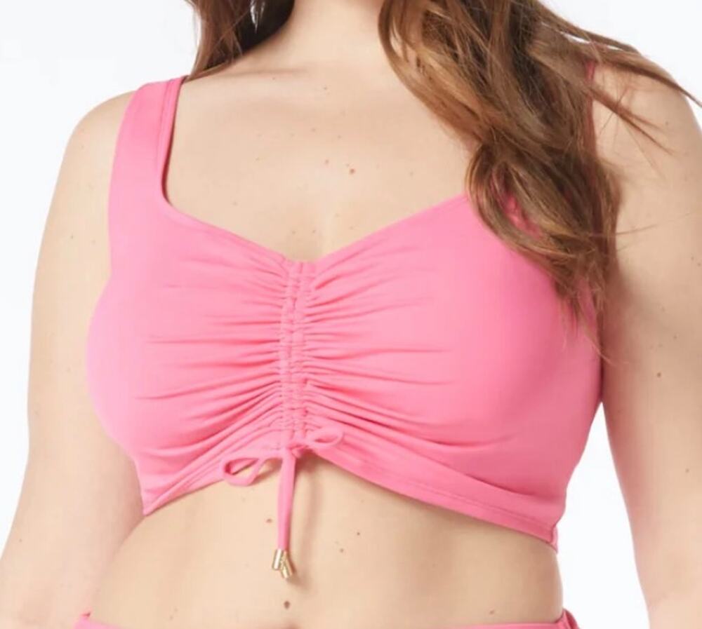 Coco Reef Plumeria Elevate Shirred UW Bikini Top 40D NWT